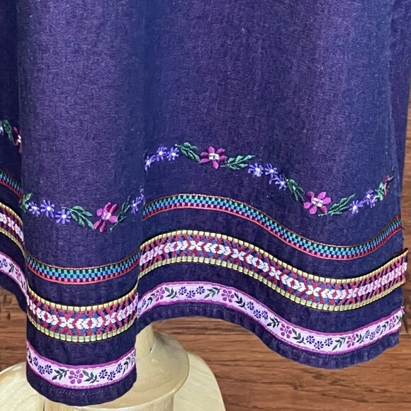 VTG Agapo Maxi Dress Women’s Size Small Purple Floral Embroidered Sleeveless - Picture 3 of 9